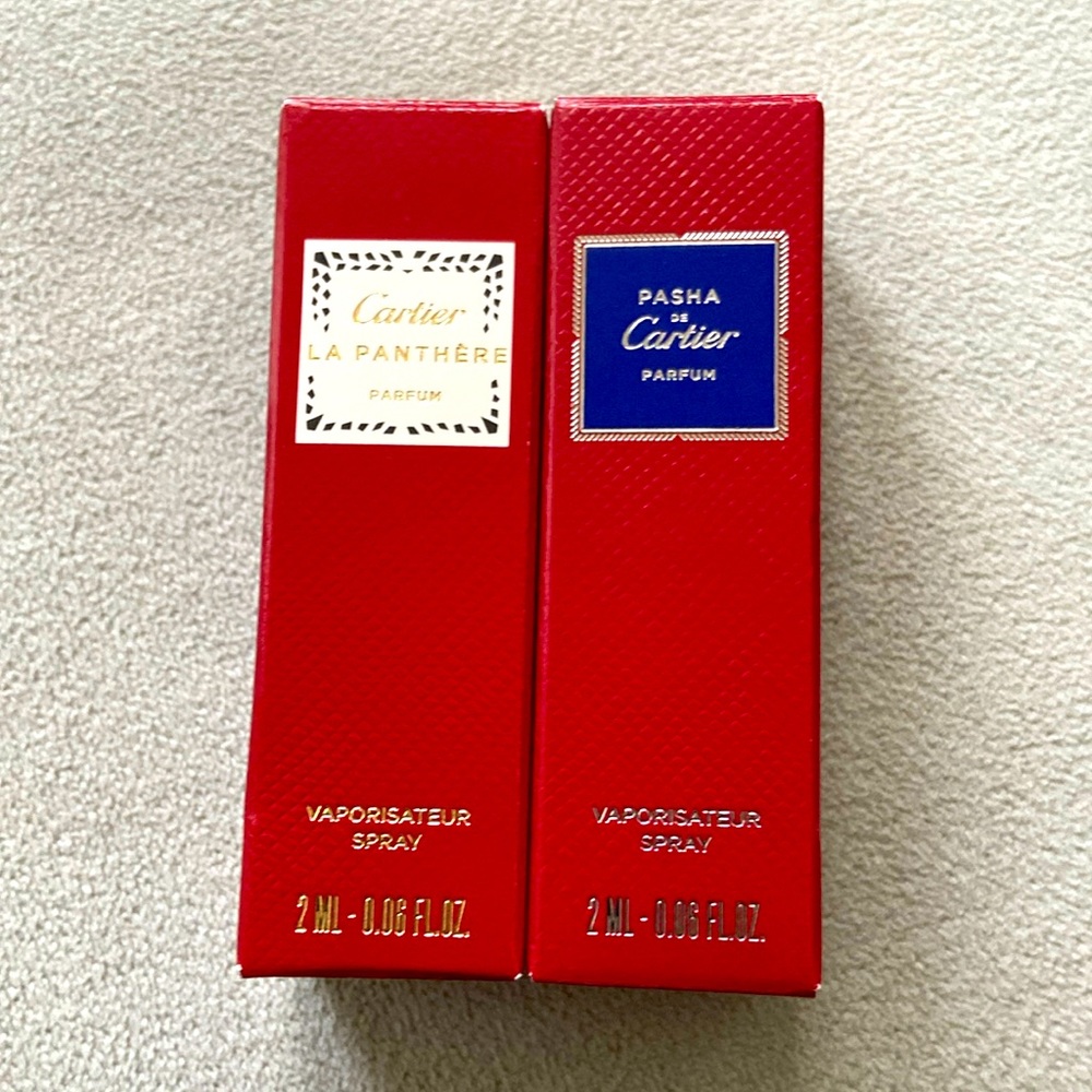 CARTIER: 2ml La Panthere and Pasha de Cartier parfum